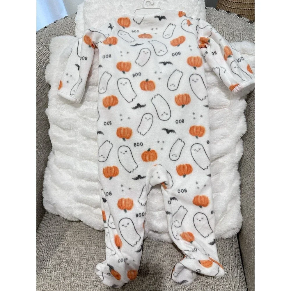 2 Oc Halloween Set 6-9 Months Carters Fleece sleeper And cat & Jack Romper